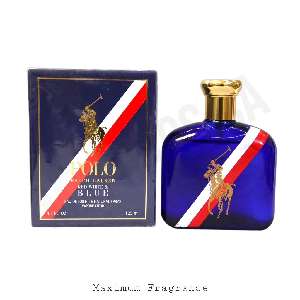 Polo rouge, blanc et bleu