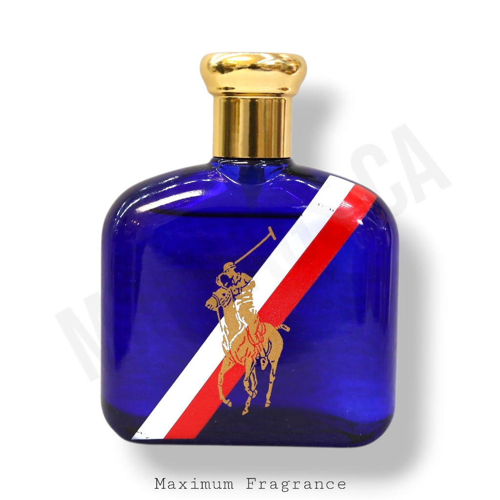 Polo rouge, blanc et bleu